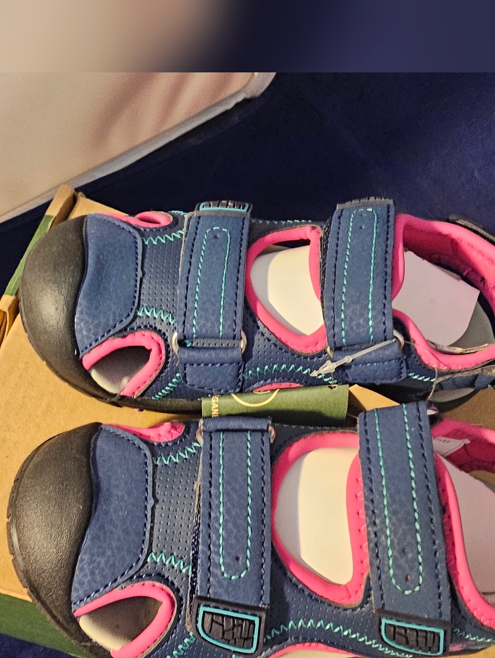 Kamik Kids Navy and Pink Closed-Toe Sandals NIB Sz 11